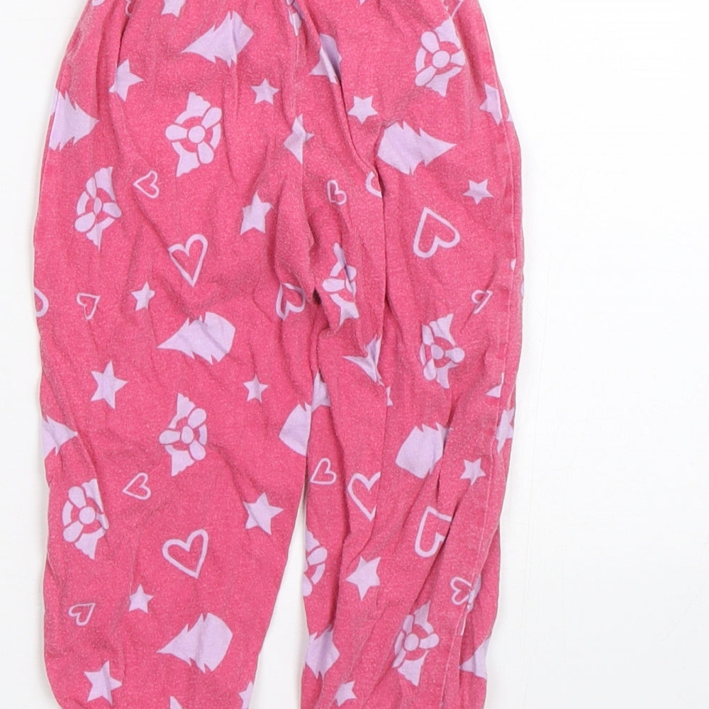 Preworn Girls Pink Polka Dot Cami Pyjama Pants Size 2-3 Years