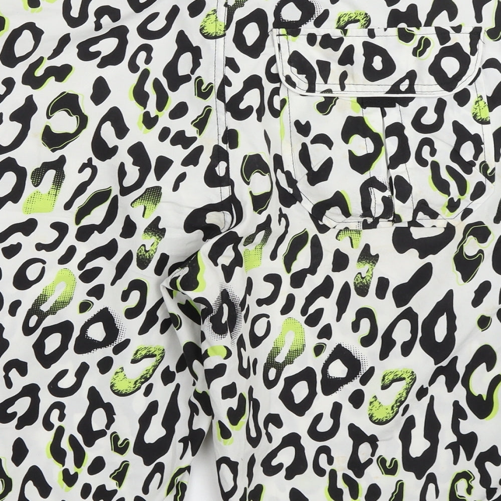 Topman Mens White Animal Print Sweat Shorts Size M