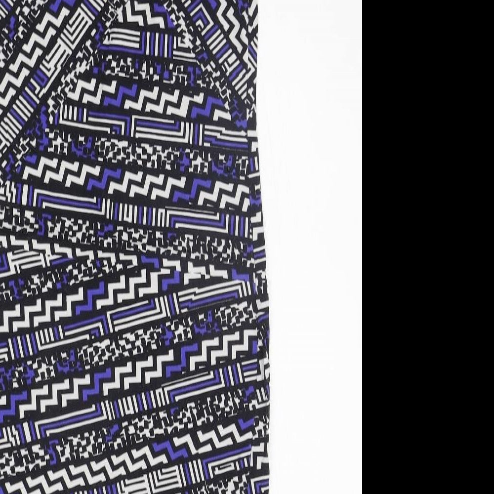 New Look Womens Purple Geometric A-Line Size 12