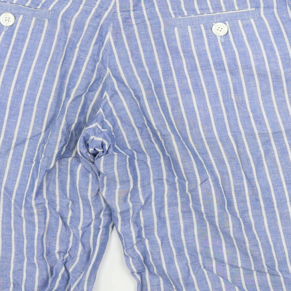 Yaly coulture Womens Blue Striped Chino Shorts Size 34 in