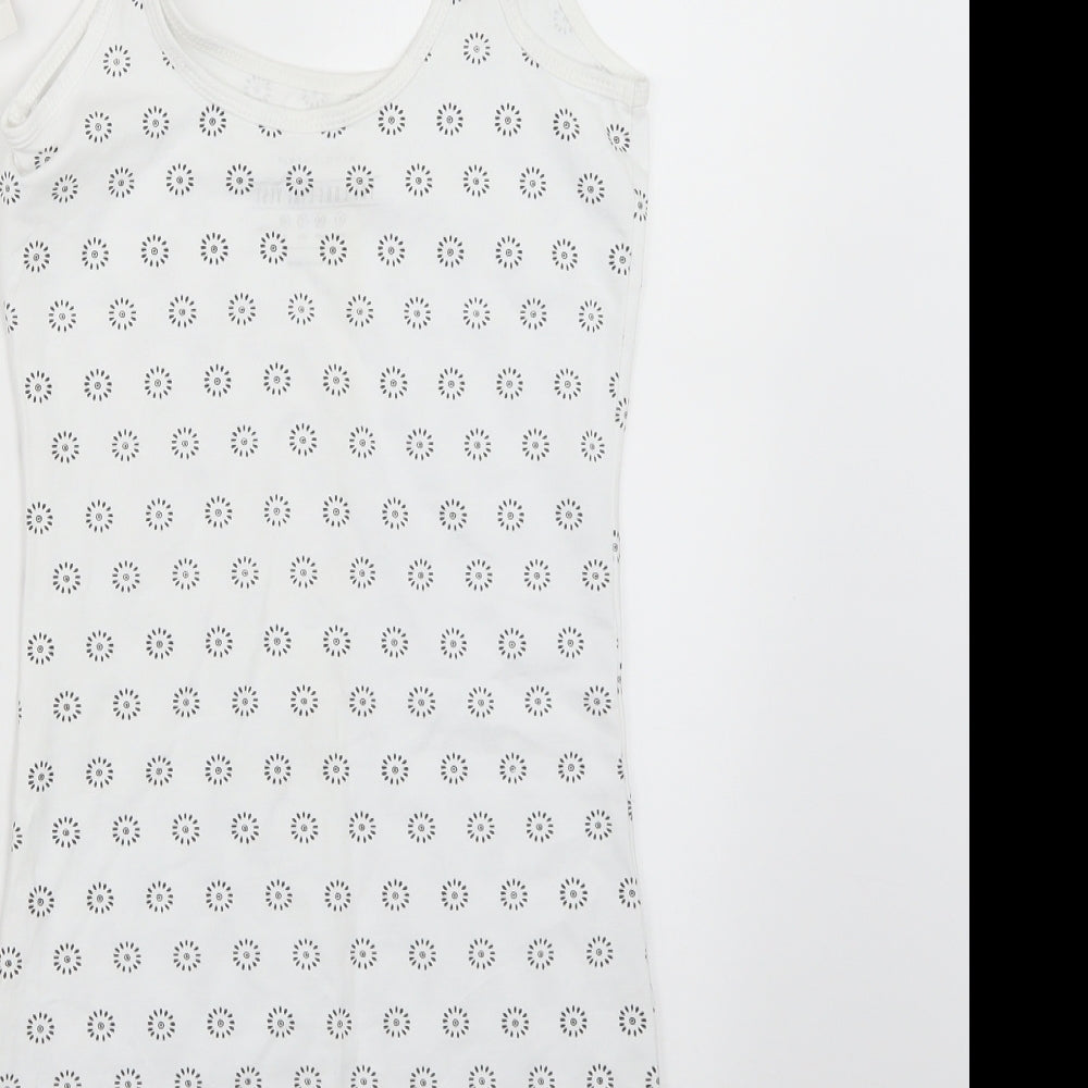 Atmosphere Womens White Geometric Basic T-Shirt Size 6