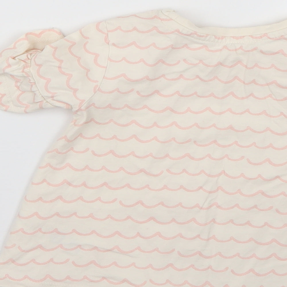 George Girls White Geometric Basic T-Shirt Size 3-4 Years