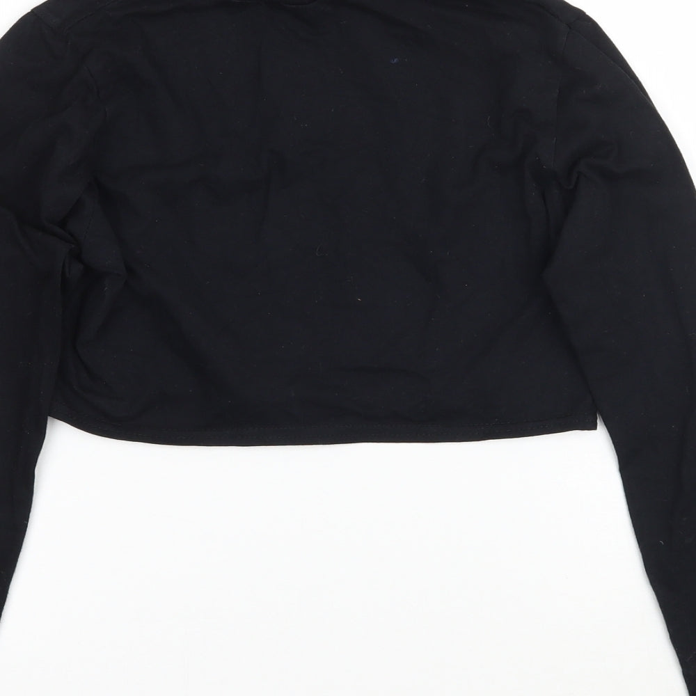 Missguided Womens Black Cropped T-Shirt Size M