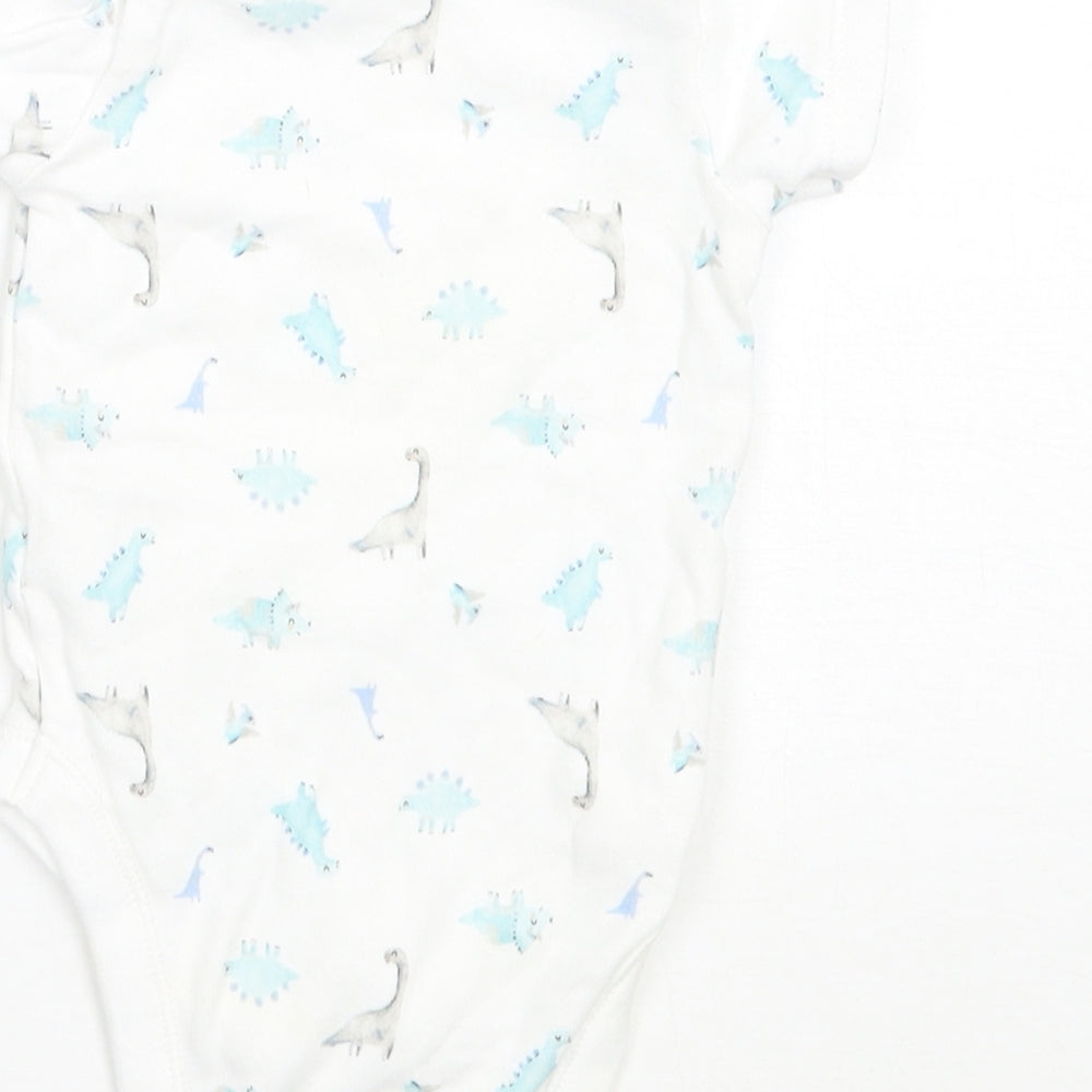 George Baby White Animal Print Babygrow One-Piece Size 3-6 Months