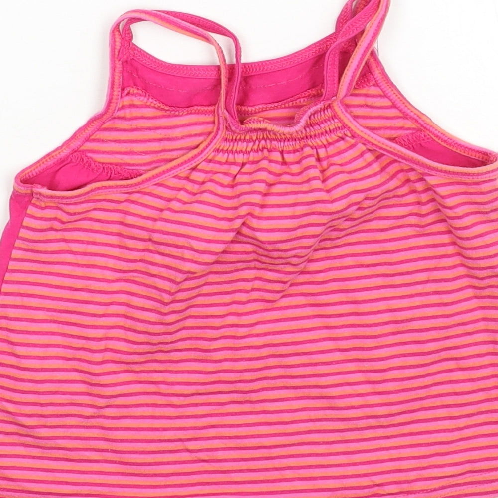 Matalan Girls Pink Floral Basic Tank Size 9-12 Months