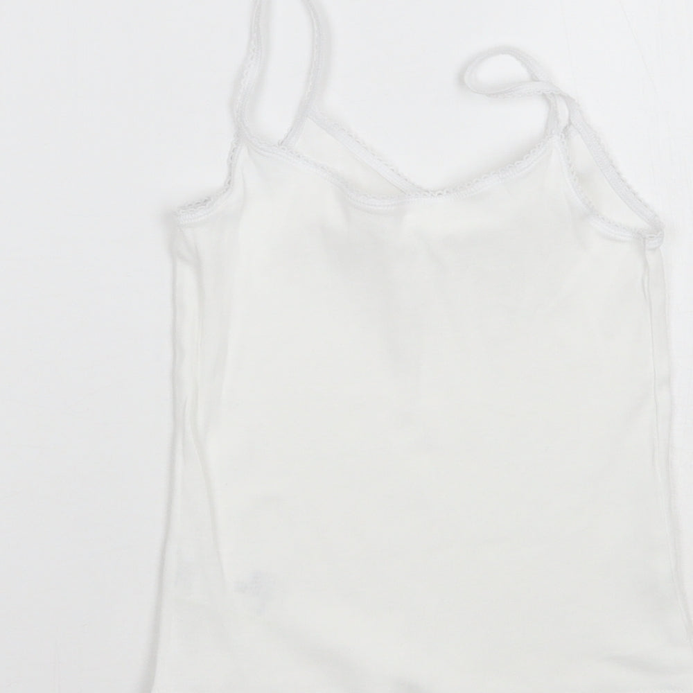 Marks and Spencer Girls White Basic Tank Size 3-4 Years