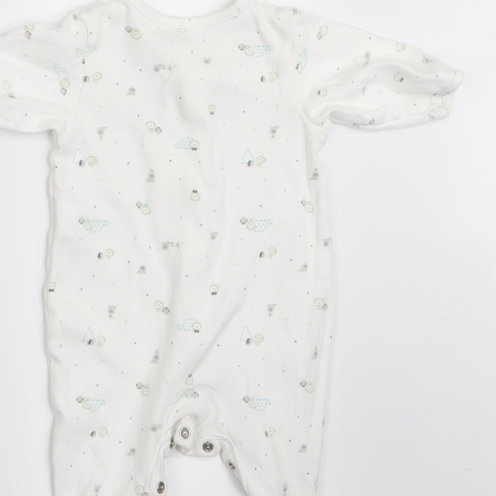 Marks & Spencer Boys Ivory Animal Print Babygrow One-Piece Size 0-3 Months