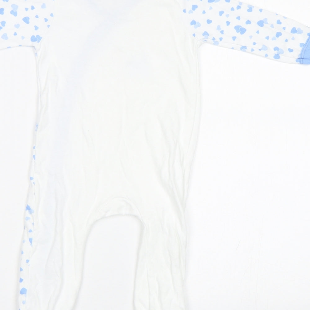 Keep The Beat Baby White Geometric Babygrow One-Piece Size 6-9 Months - Heart Print