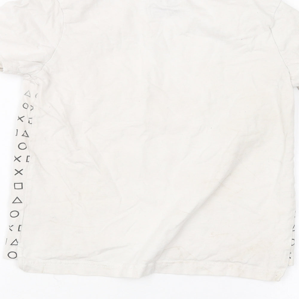 Fashion Boys White Basic T-Shirt Size 6-7 Years - PlayStation