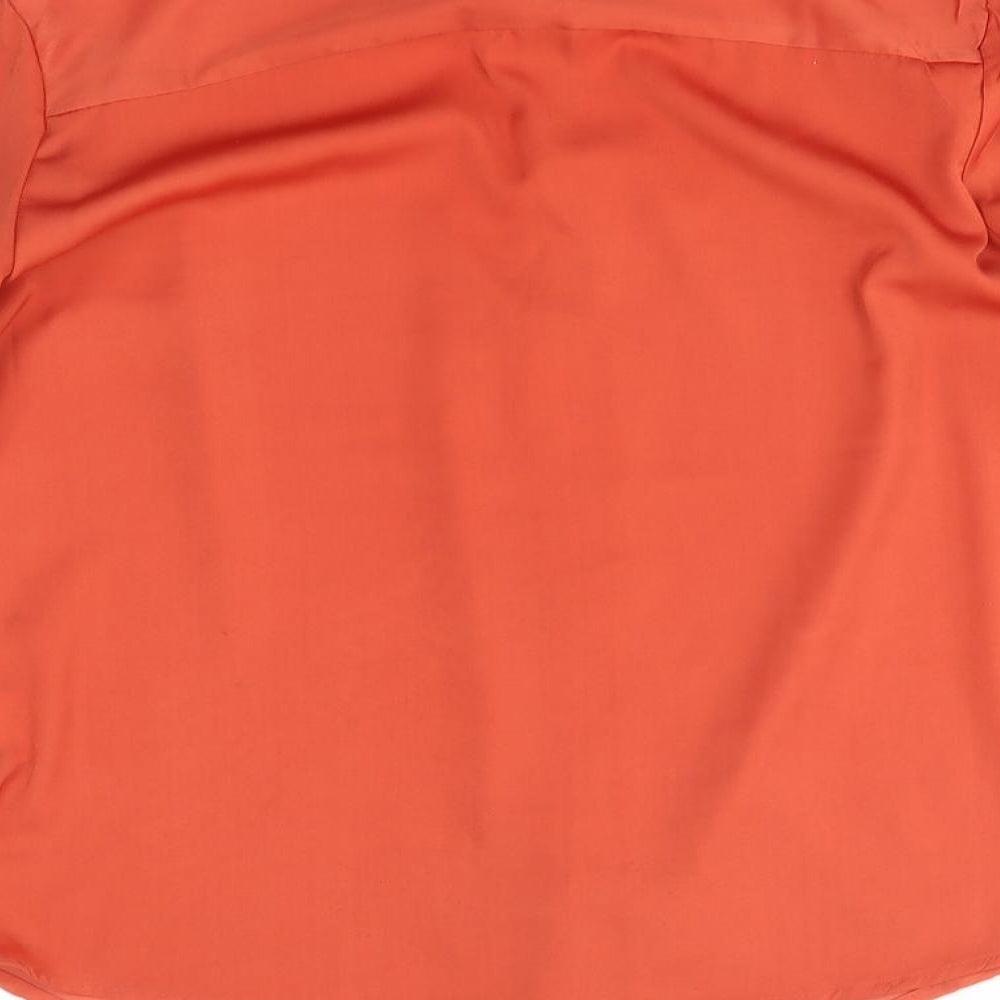 Modis Womens Orange Basic Button-Up Size M