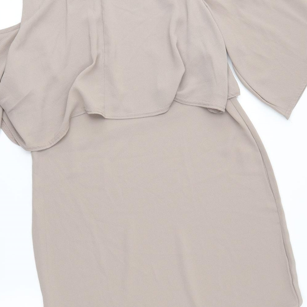 Boohoo Womens Beige A-Line Size 14