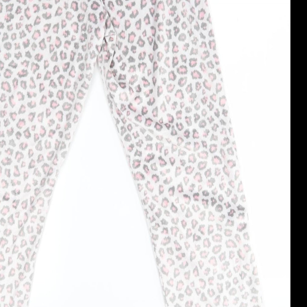 George Womens Pink Animal Print Lounge Pants Size 8