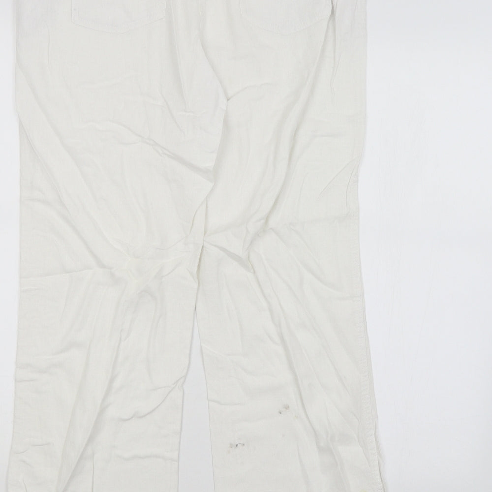 Parallel Womens White Trousers Size 14 L26 in
