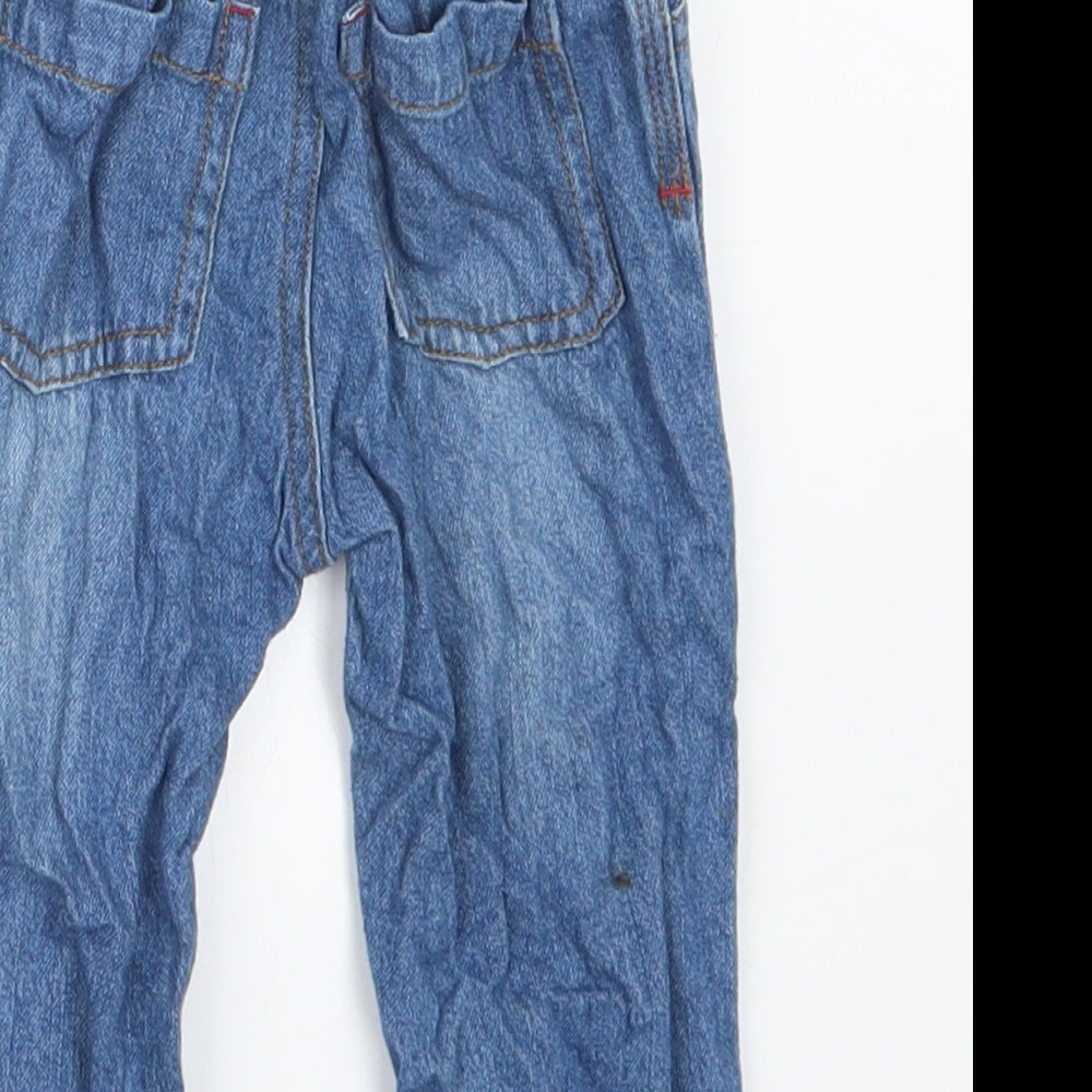 Nutmeg Boys Blue Denim Cargo Jeans Size 9-12 Months