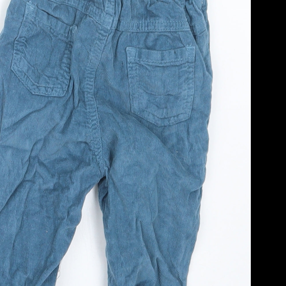 BHS Boys Blue Velvet Cargo Trousers Size 9-12 Months