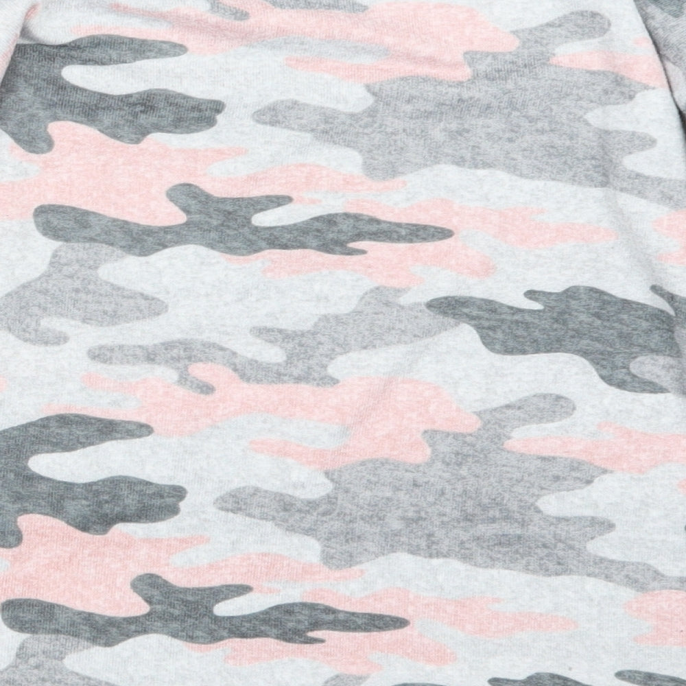Matalan Girls Grey Camouflage Pullover Jumper Size 9 Years