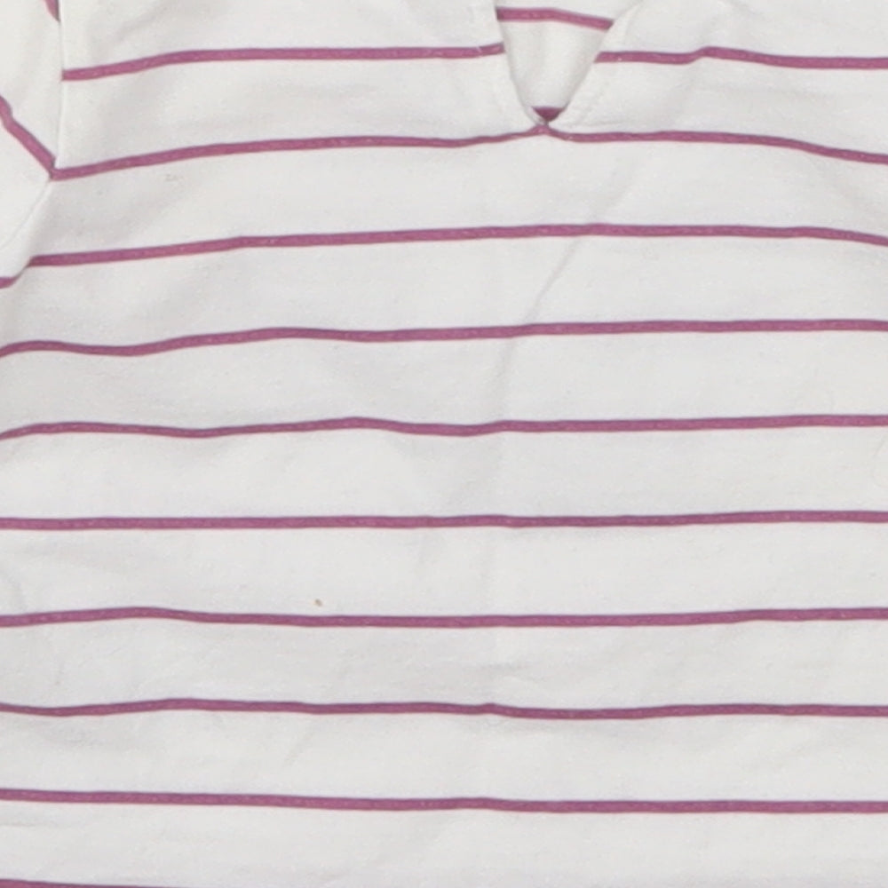 Preworn Girls White Striped Basic T-Shirt Size 3-6 Months - Love Heart