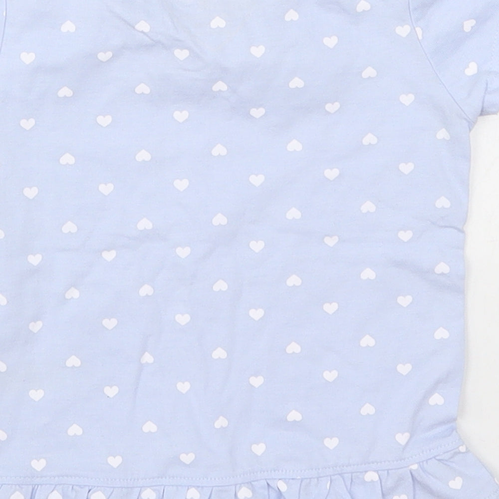 Young Dimension Girls Blue Basic T-Shirt Size 2-3 Years - Love Hearts