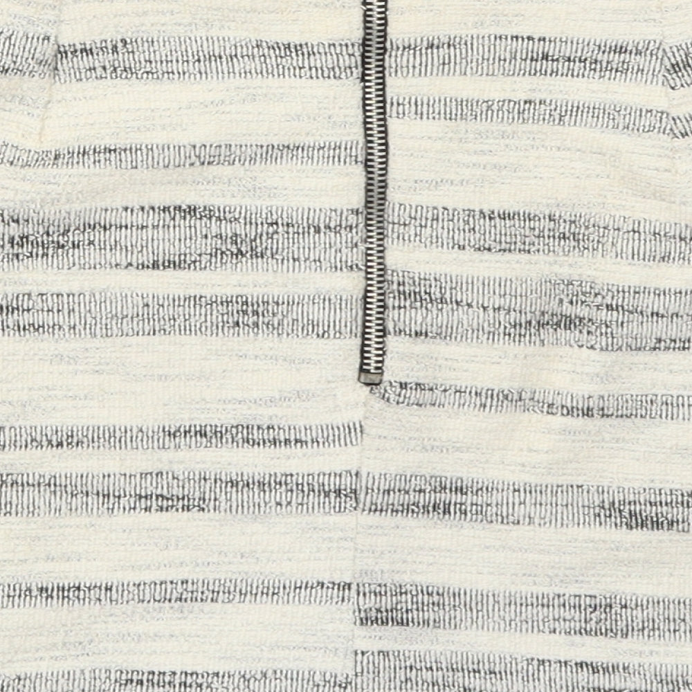 Topshop Womens Beige Striped Mini Skirt Size 8
