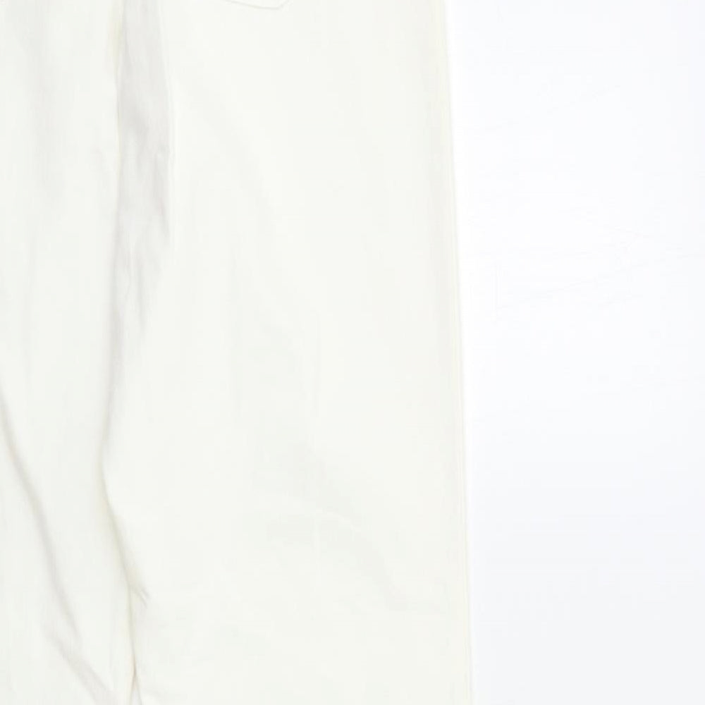 Impressions Womens White Denim Straight Jeans Size 12 L32 in