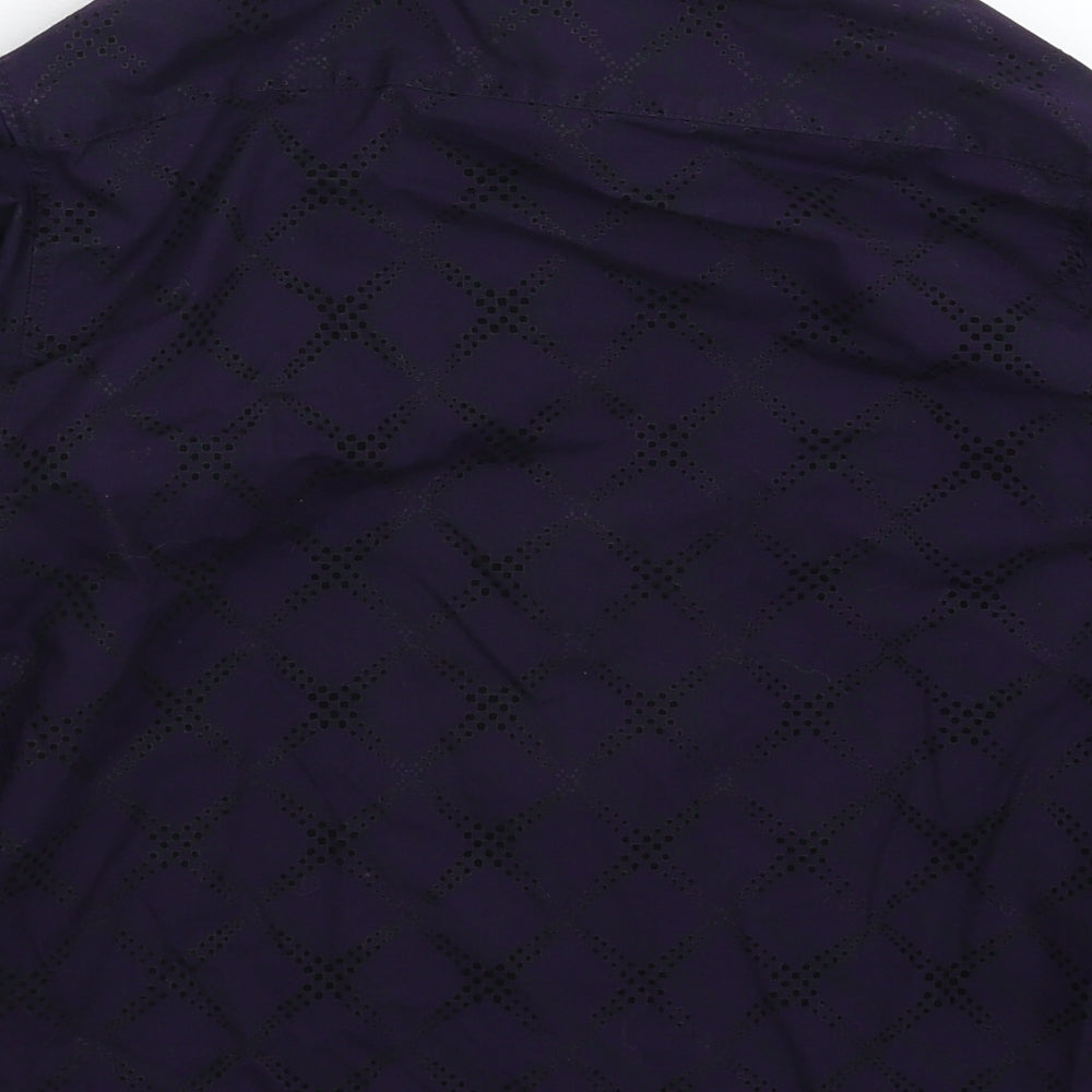 Cherokee Boys Purple Check Basic Button-Up Size 8-9 Years
