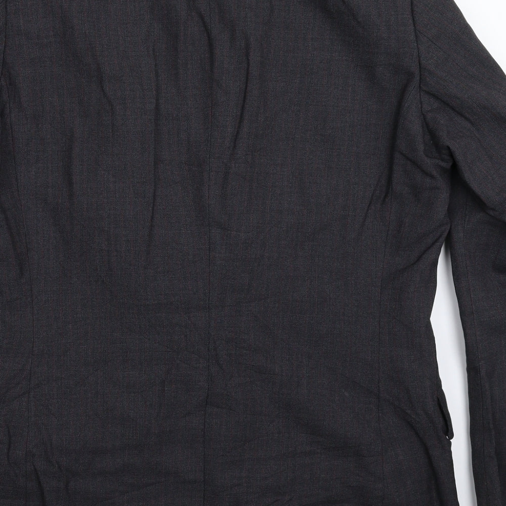 Thornton Mens Grey Striped Jacket Suit Jacket Size 42