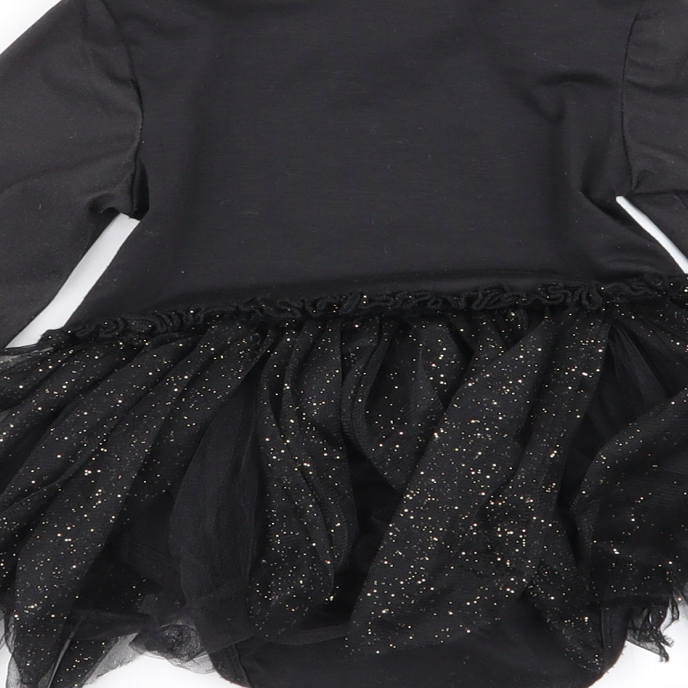 H&M Girls Black Geometric Fit & Flare Size 12 Months