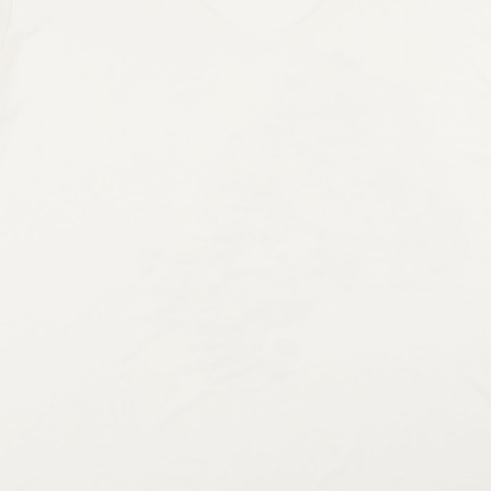 Mega Design Womens Ivory Floral Basic T-Shirt Size M - Size M/L