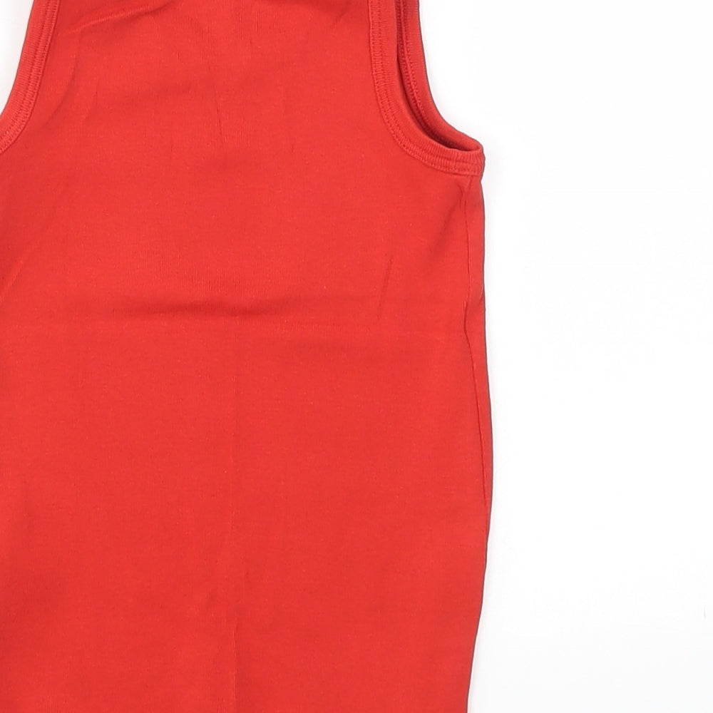 Marks & Spencer Girls Red Basic T-Shirt Size 2-3 Years
