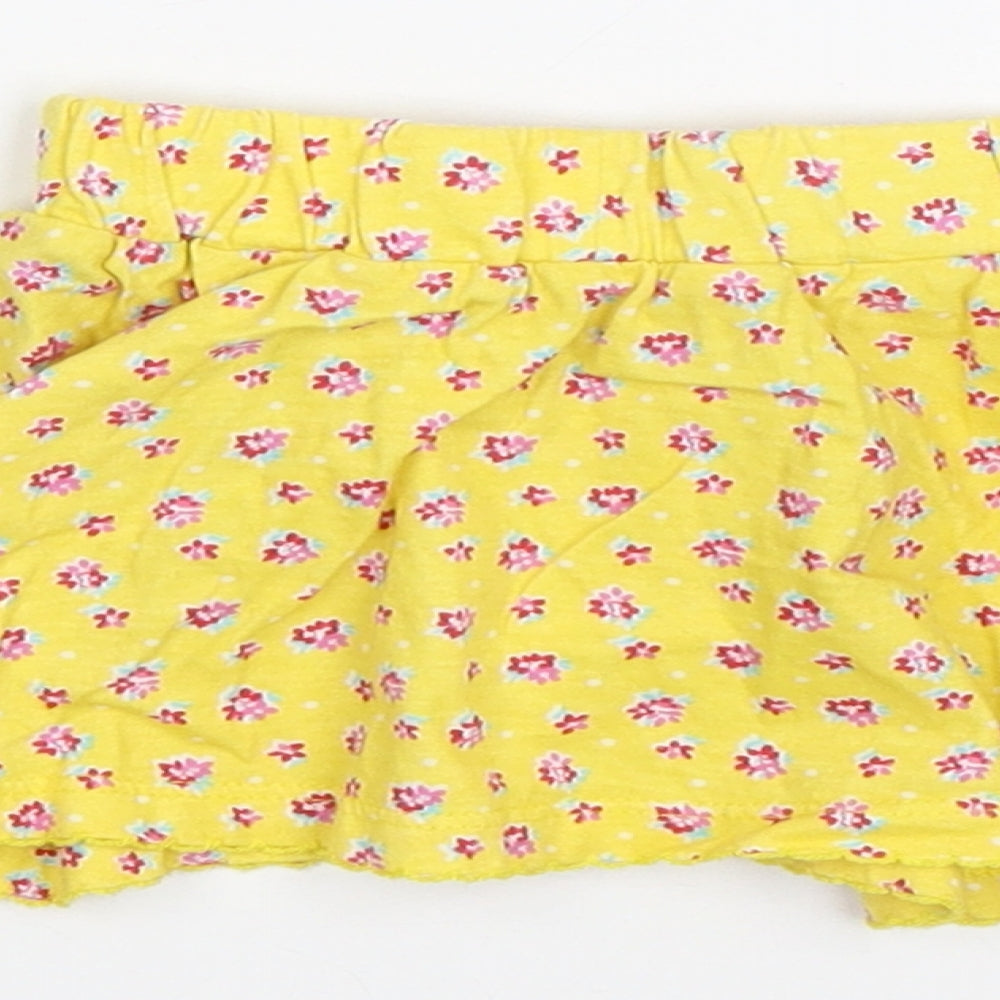 Mothercare Girls Yellow Floral Flare Skirt Size 6-9 Months