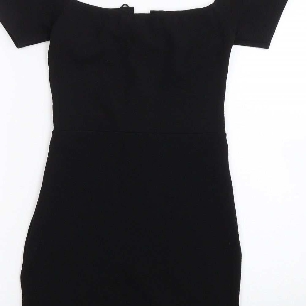 PRETTYLITTLETHING Womens Black Wrap Dress Size S