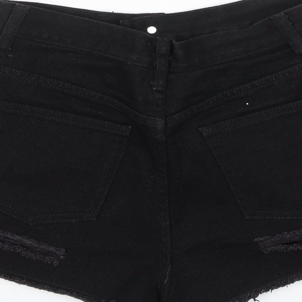 Missguided Womens Black Denim Mom Shorts Size 8