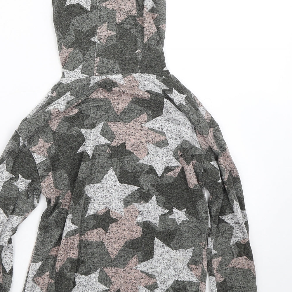 NEXT Girls Green Polka Dot Pullover Hoodie Size 6 Years - Stars