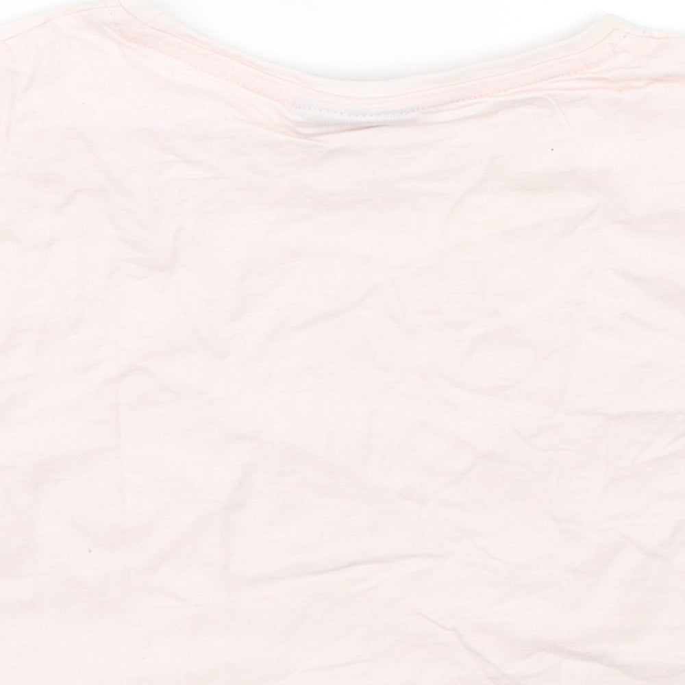 Matalan Girls Pink Cropped T-Shirt Size 7 Years