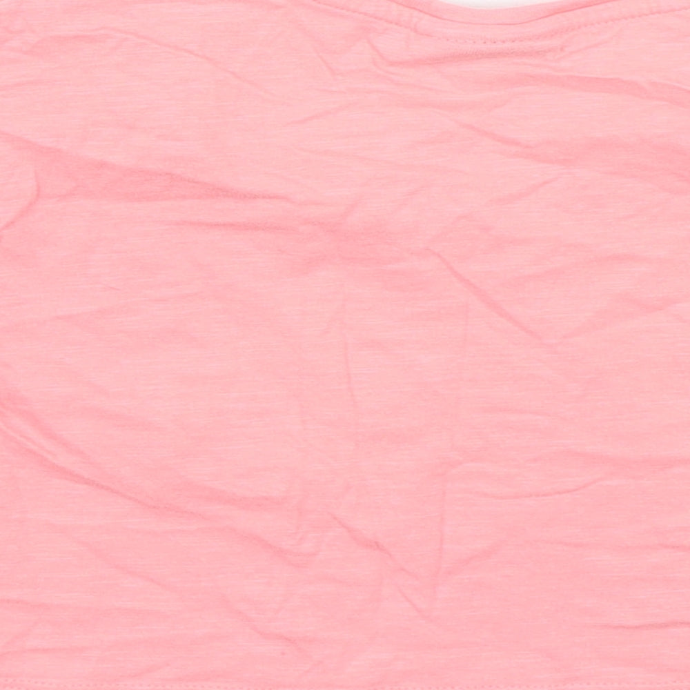 Matalan Girls Pink Cropped T-Shirt Size 7 Years