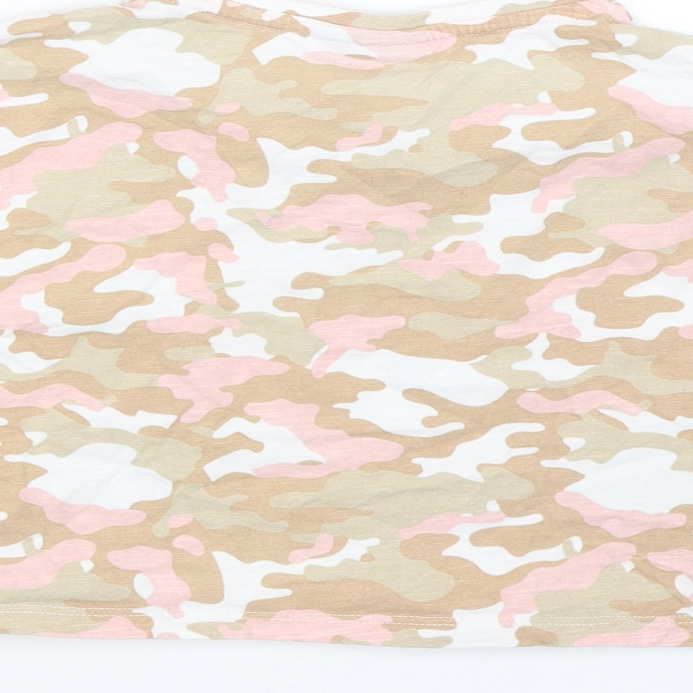 Matalan Girls Multicoloured Camouflage Cropped T-Shirt Size 7 Years
