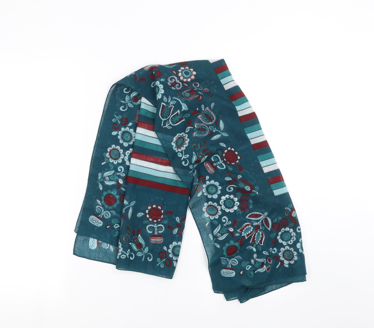 BHS``` Womens Green Striped Scarf