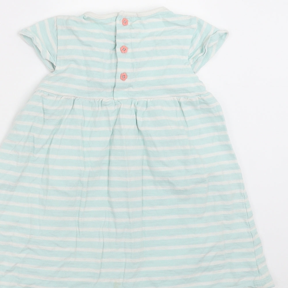 TU Girls Green Striped T-Shirt Dress Size 18-24 Months