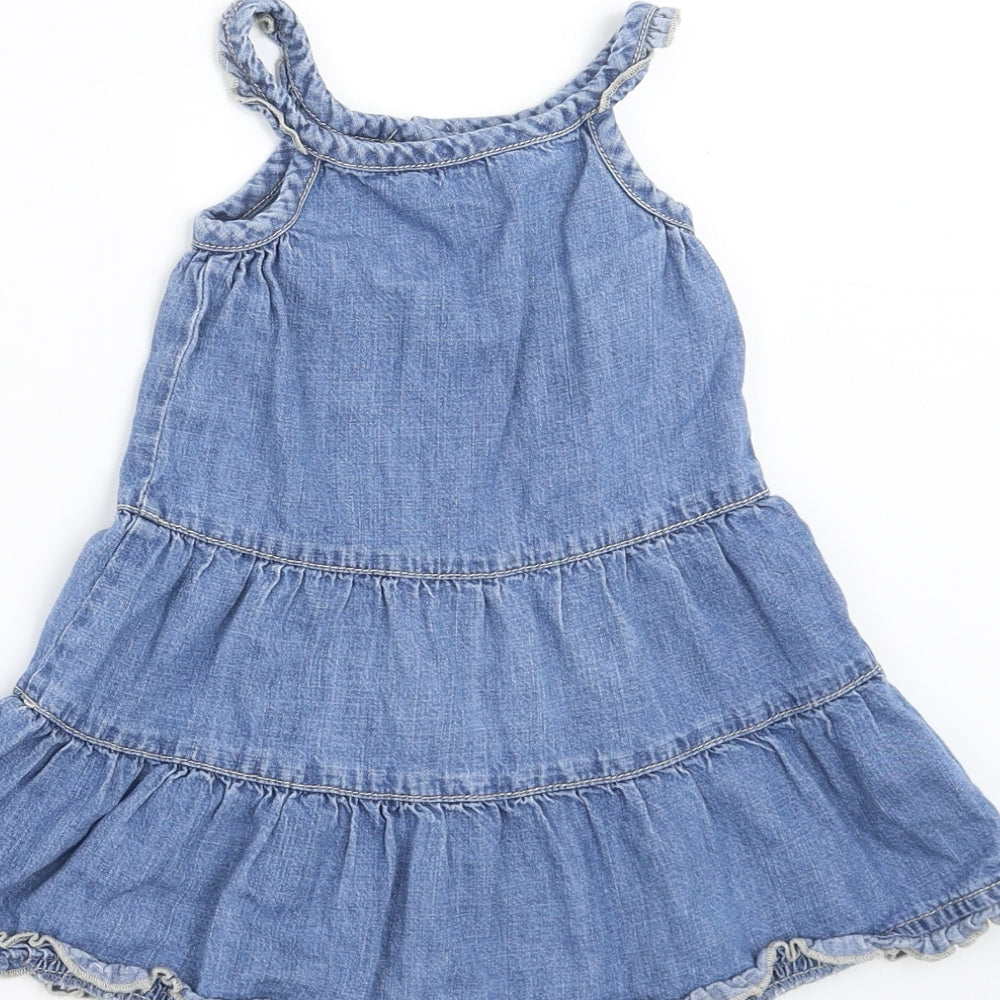 George Girls Blue Denim Trapeze & Swing Size 9-12 Months