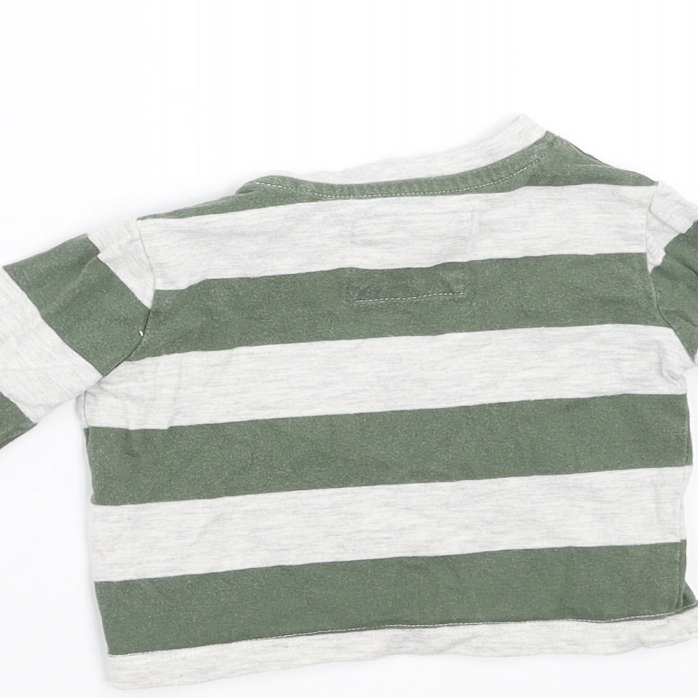 TU Baby Green Striped Basic T-Shirt Size 0-3 Months - Little Explorer