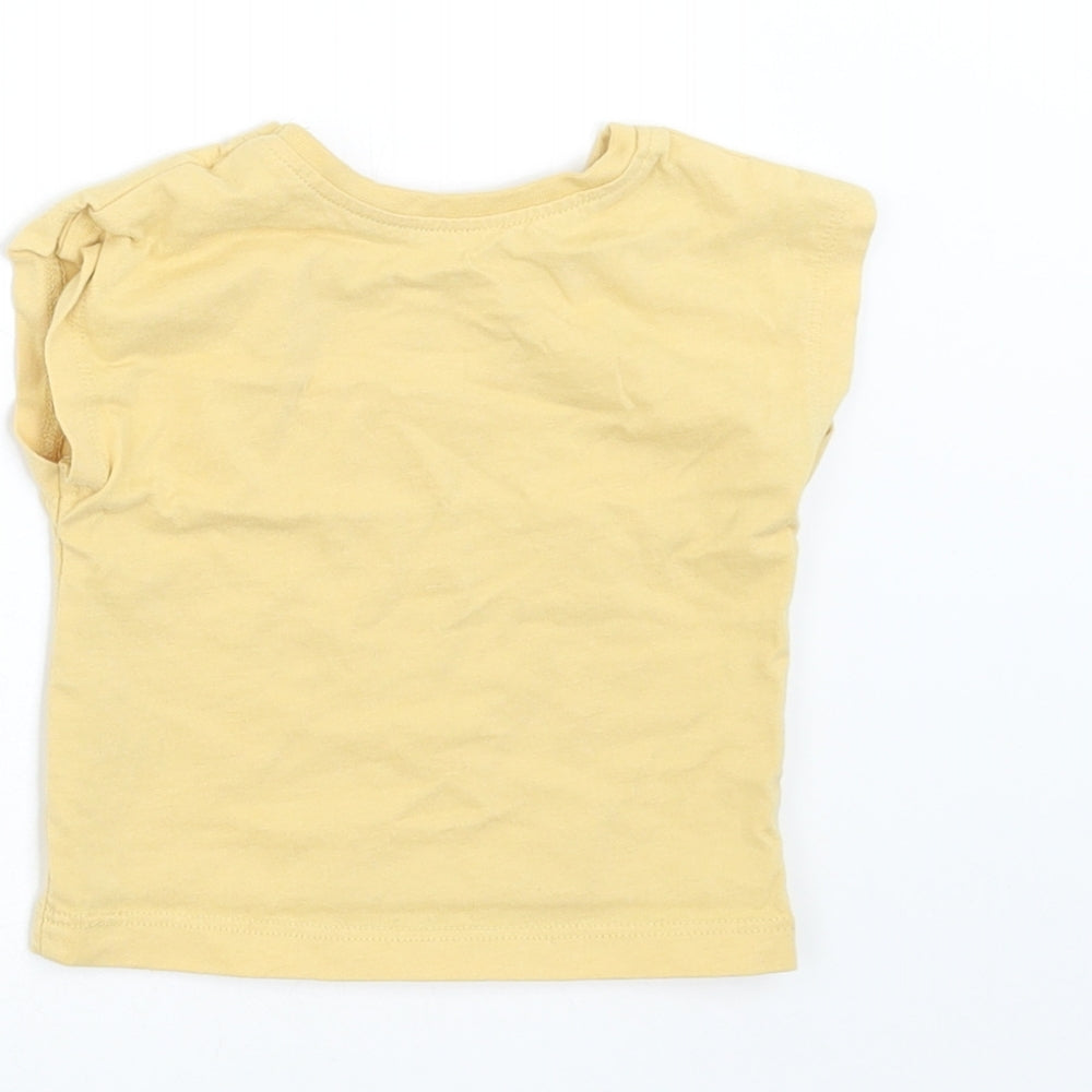 George Girls Yellow Basic T-Shirt Size 0-3 Months - rainbow