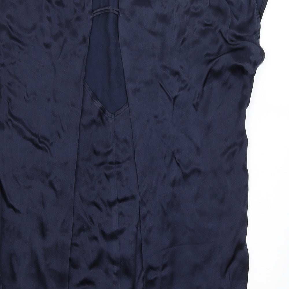 One Two Womens Blue Basic T-Shirt Size 14