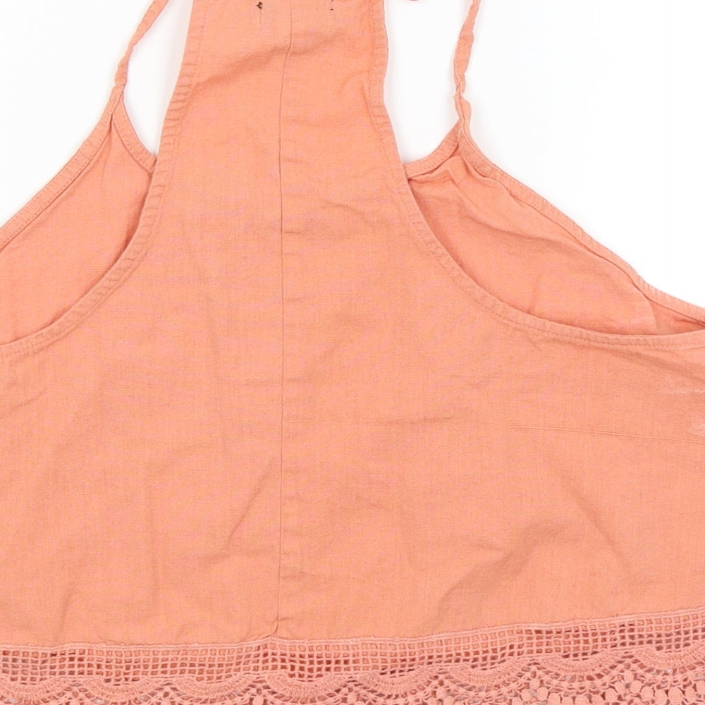 Boohoo Womens Orange Cropped Tank Size 14