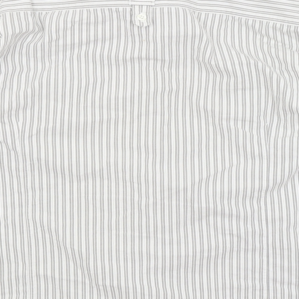 Preworn Mens Grey Striped Button-Up Size XL
