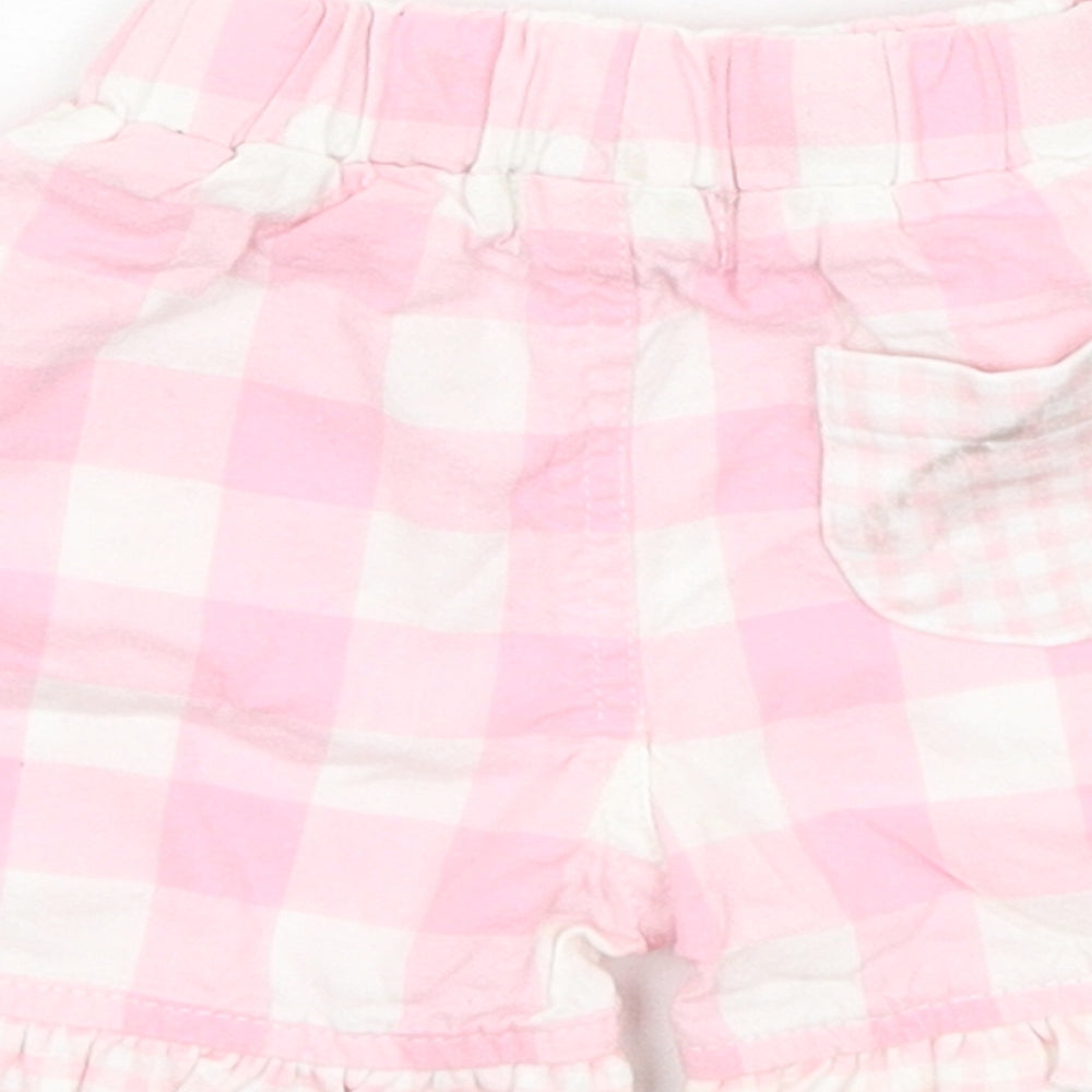 Bebe Cool Baby Pink Check Cropped Trousers Size 3-6 Months