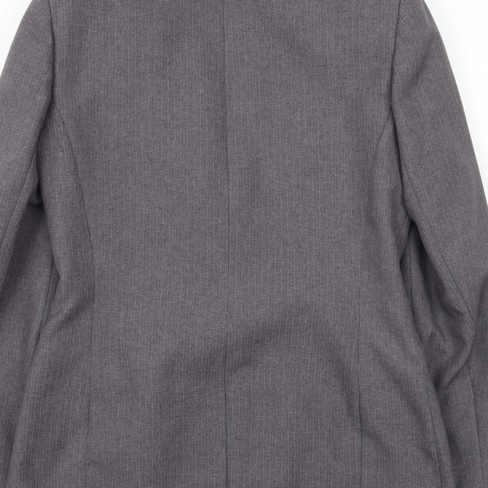 Select Womens Grey Striped Jacket Blazer Size 10