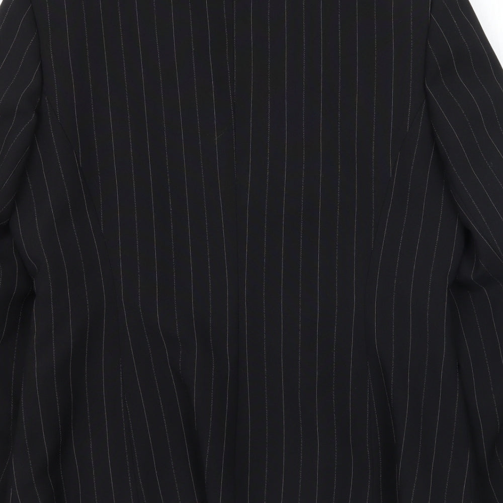 Select Womens Black Striped Jacket Blazer Size 12