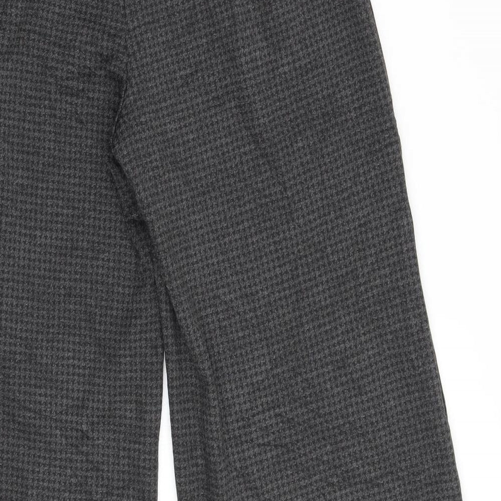 Marks & Spencer Womens Grey Check Trousers Size 10 L28 in