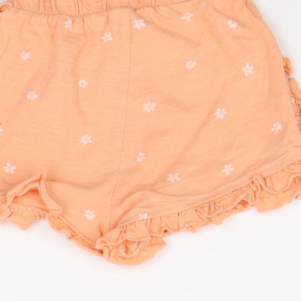George Girls Orange Geometric Cropped Jeans Size 12-18 Months