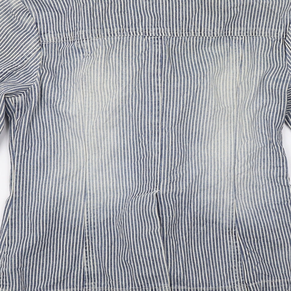 Marks & Spencer Womens Blue Striped Jacket Size 8